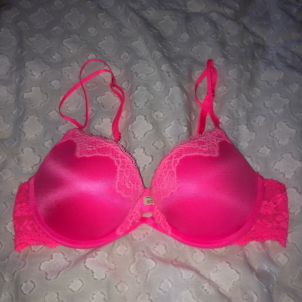 Hot pink push up bra